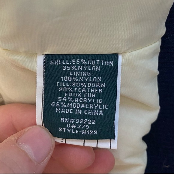 Woolrich Kids Navy Blue Down Jacket With Fur Hood - Picture 8 of 8